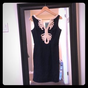 Lilly Pulitzer Janice Shift dress Navy & Gold